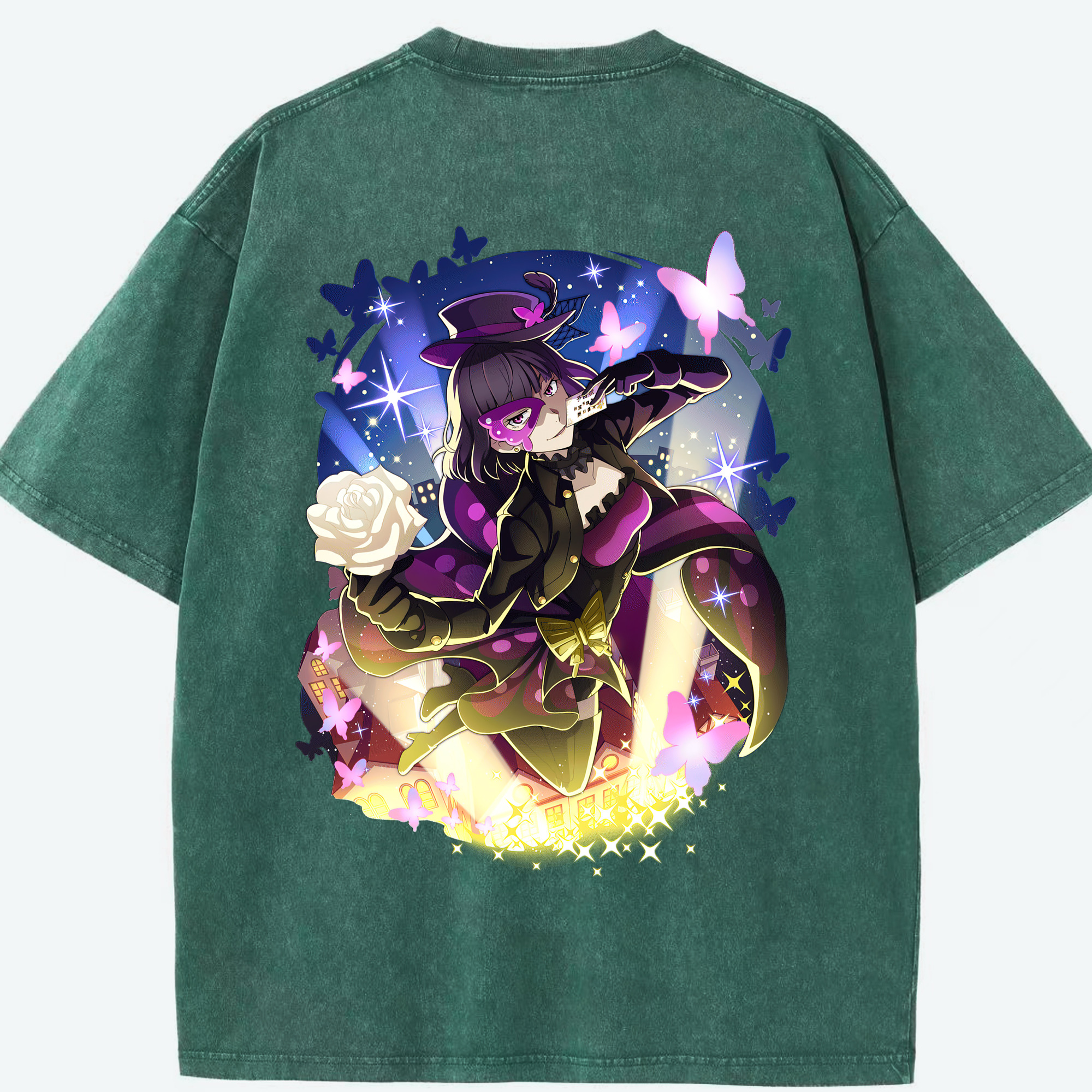 （画像用） 文豪ストレイドッグス Bungo Stray Dogs 綿100% ヴィンテージ風 半袖Tシャツ（背面プリント）